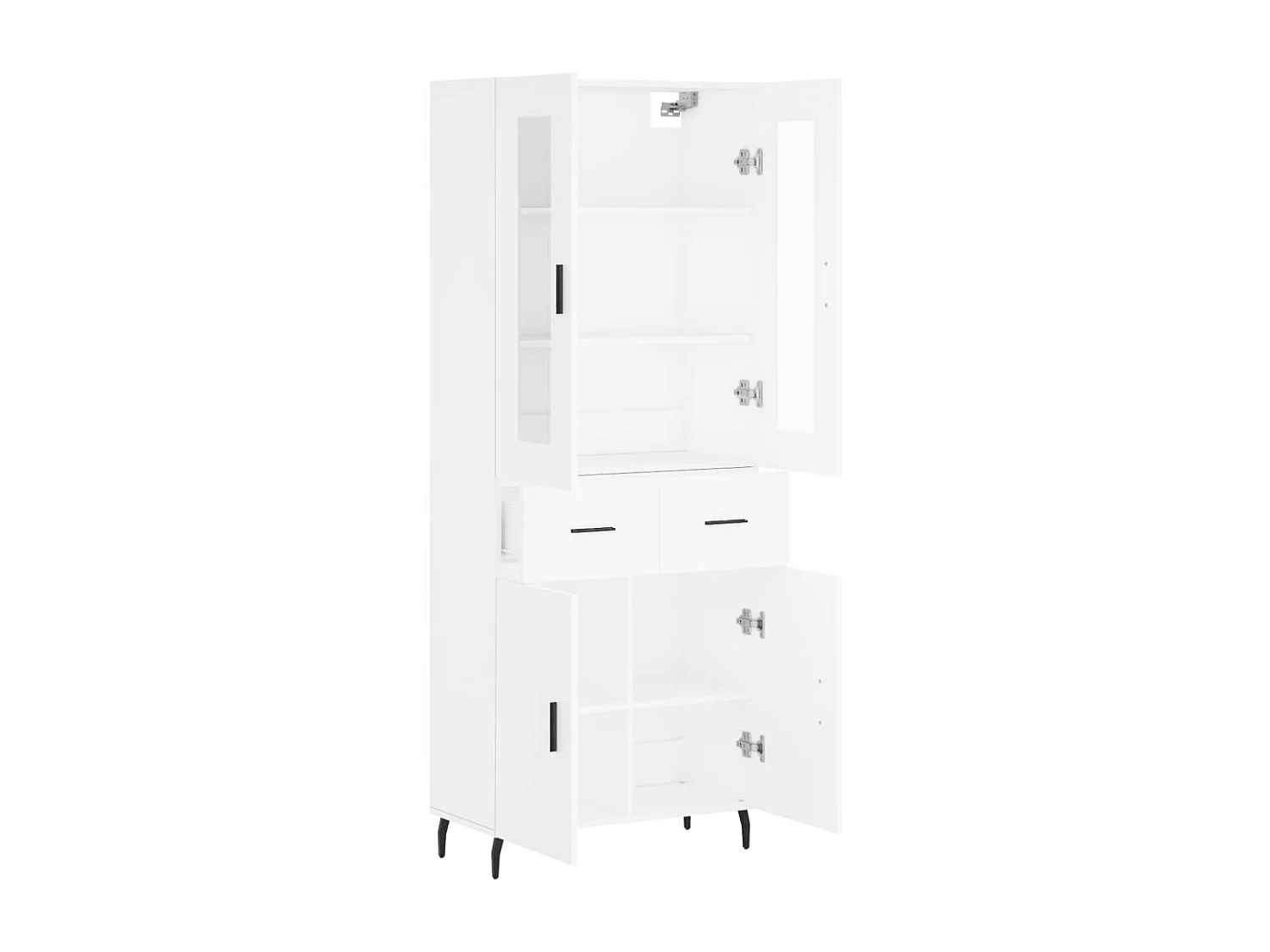 Wit hoog dressoir 69,5x34x180 cm Technisch hout