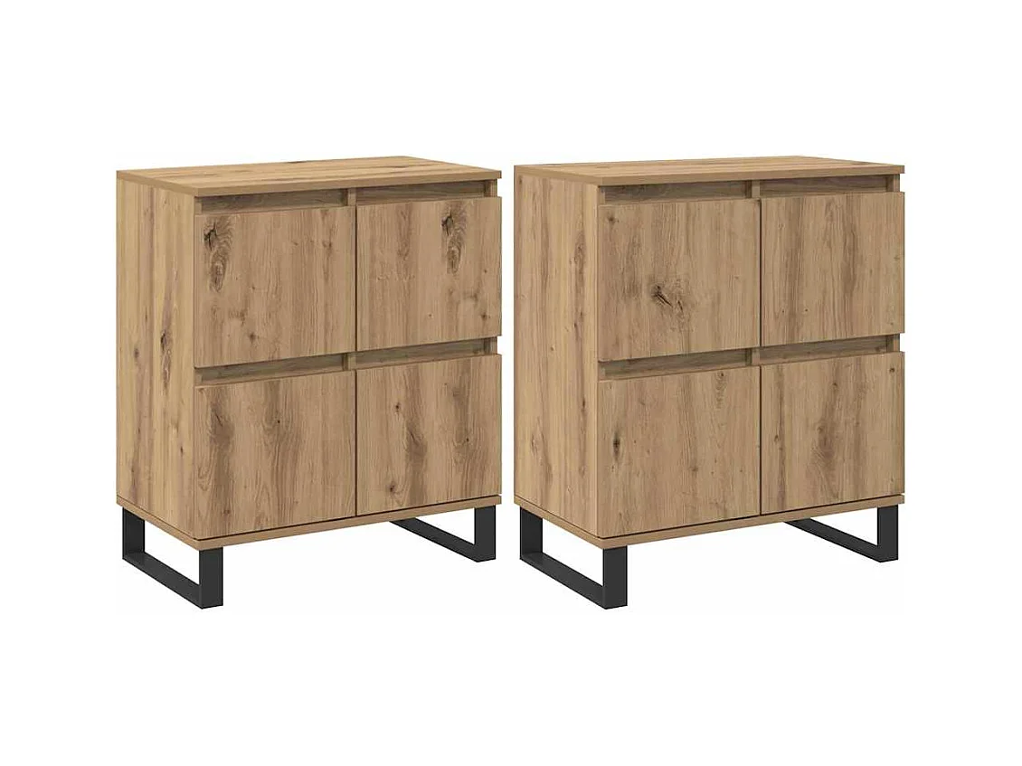 Buffets 2 pcs chêne artisanal 120 x 35 x 70 cm