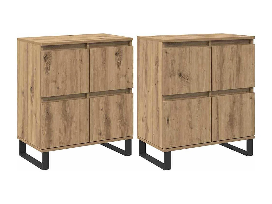 Buffets 2 pcs chêne artisanal 120 x 35 x 70 cm
