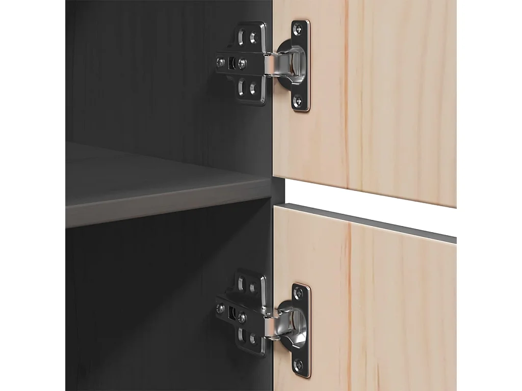 Buffet haut Gris 34x40x108,5 cm Bois massif de pin