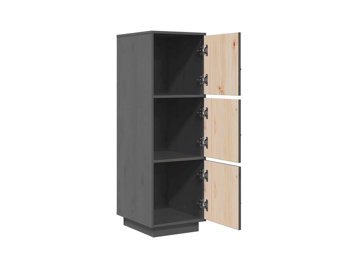 Hoge dressoir Grijs 34x40x108,5 cm Massief grenenhout