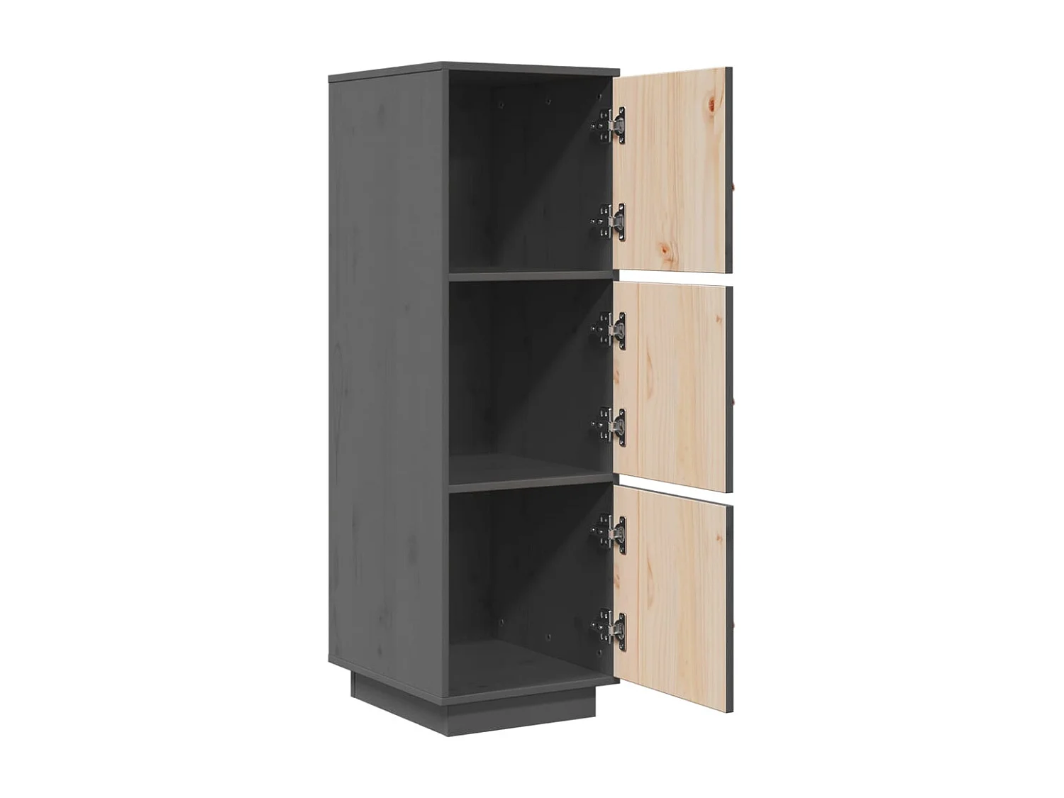 Buffet haut Gris 34x40x108,5 cm Bois massif de pin