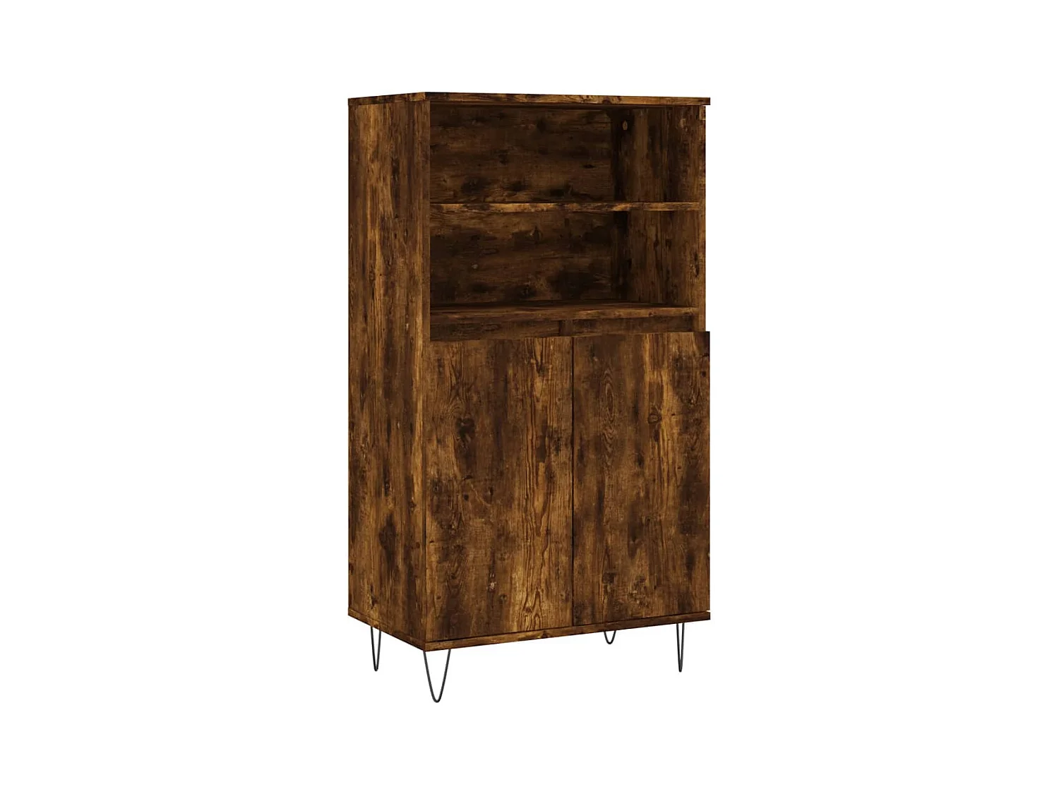 Buffet haut Chêne fumé 60x36x110 cm Bois d'ingénierie