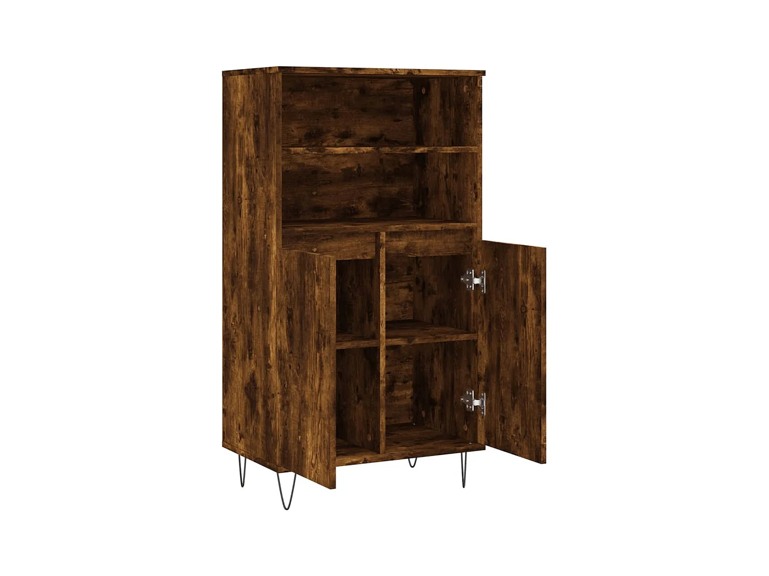 Buffet haut Chêne fumé 60x36x110 cm Bois d'ingénierie