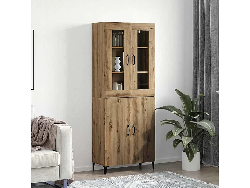 Haut Armoire 2 pcs chêne artisanal 69,5 x 34 x 180 cm