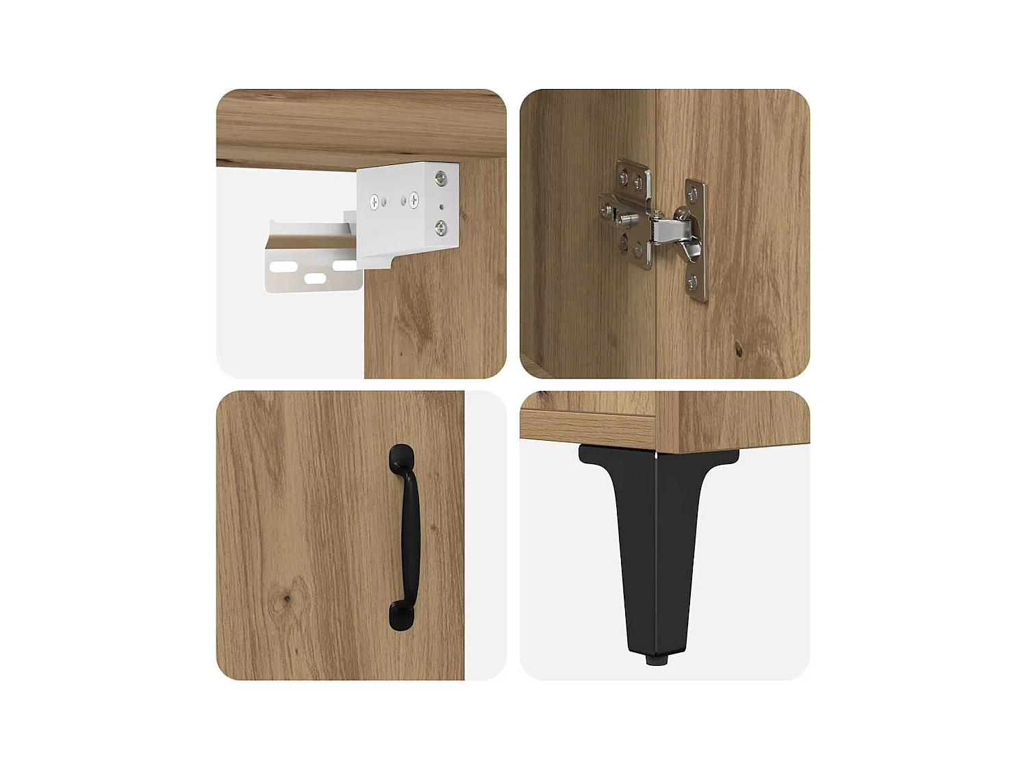 Mueble alto 2 piezas roble artesanal 69,5x34x180 cm