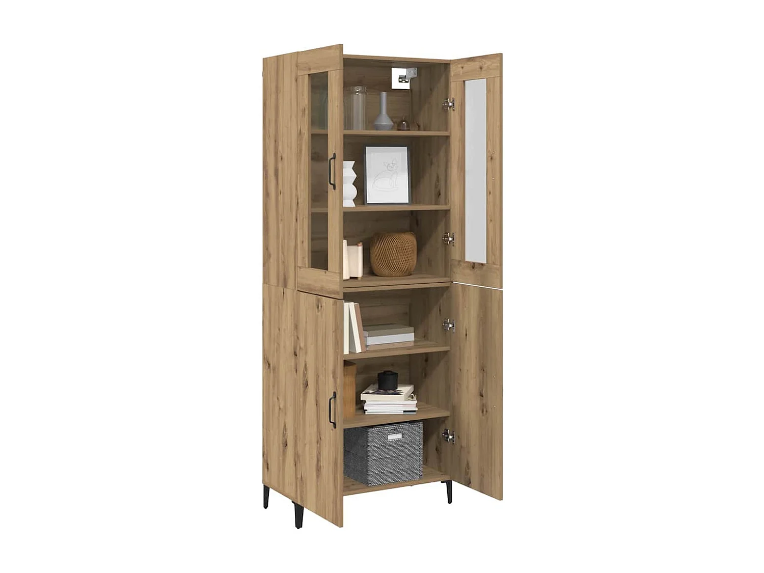 Haut Armoire 2 pcs chêne artisanal 69,5 x 34 x 180 cm