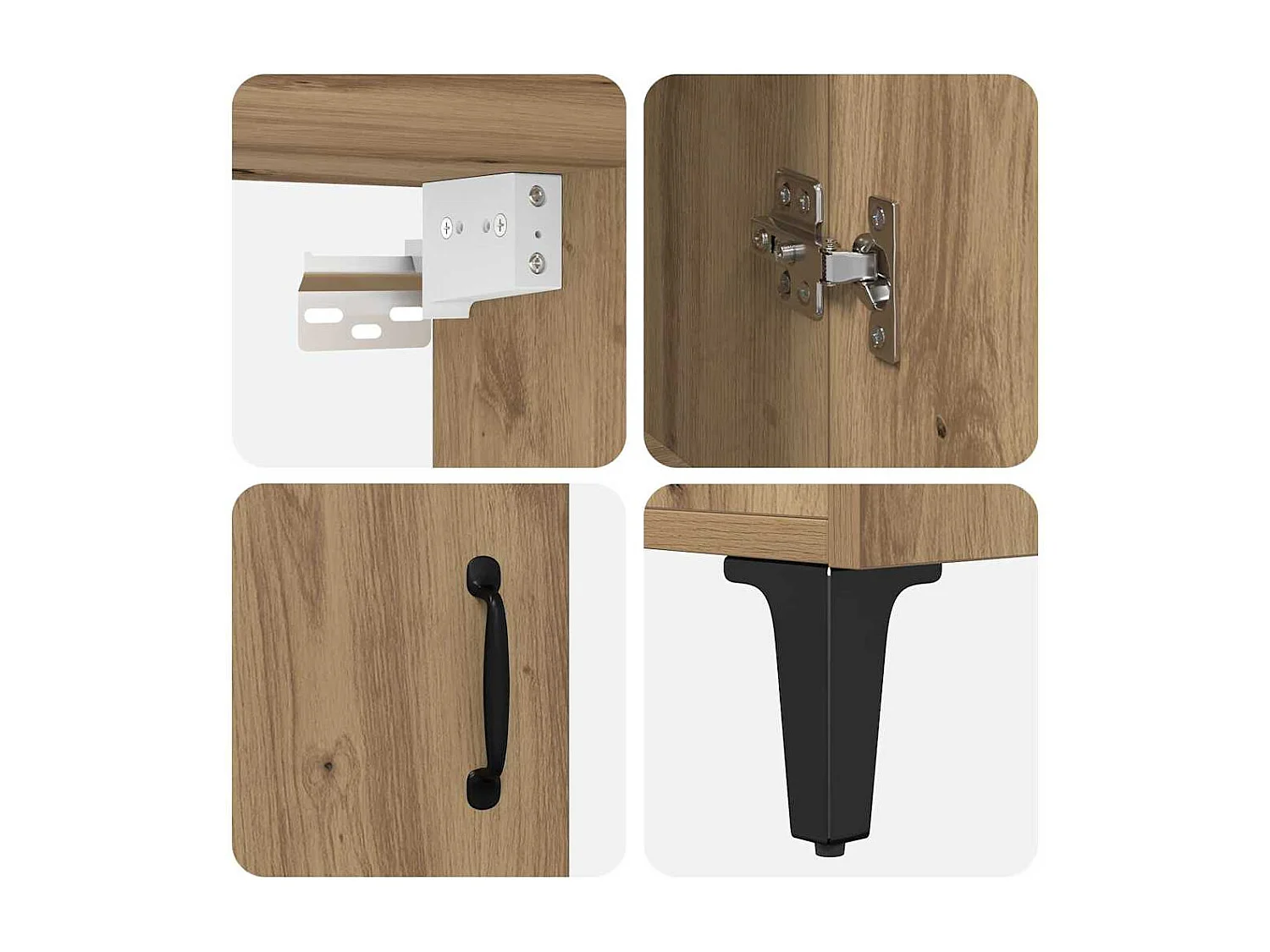 Haut Armoire 2 pcs chêne artisanal 69,5 x 34 x 180 cm