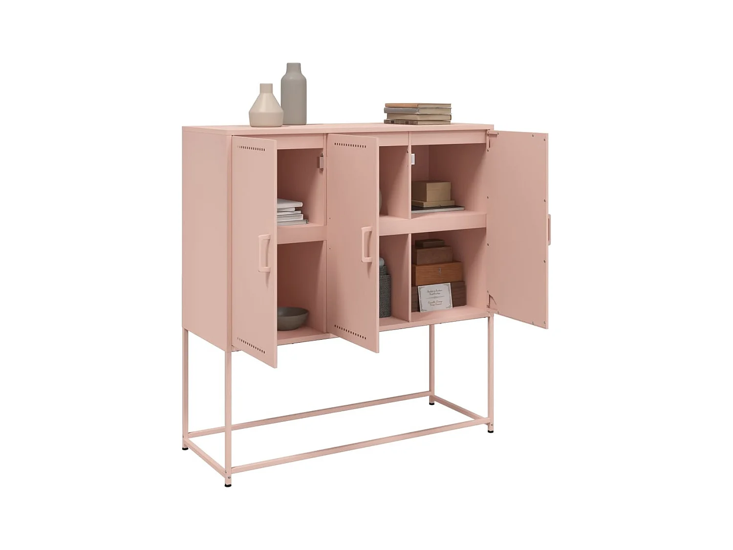 Buffet haut rose 100,5x39x107 cm acier