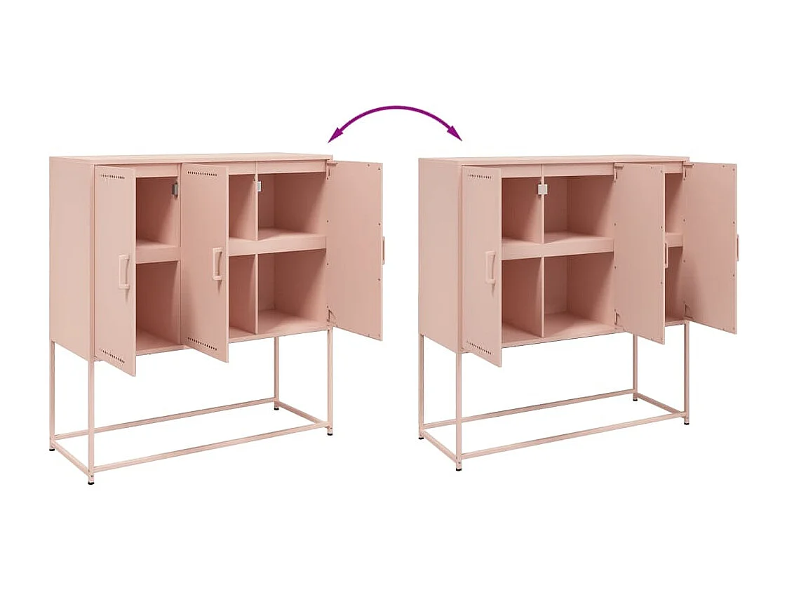 Buffet haut rose 100,5x39x107 cm acier