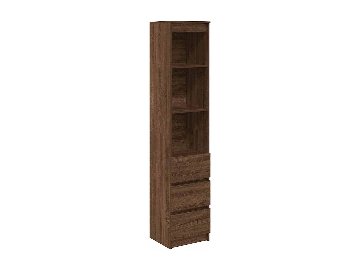 Buffet haut chêne marron 37,5x35x180 cm bois d'ingénierie