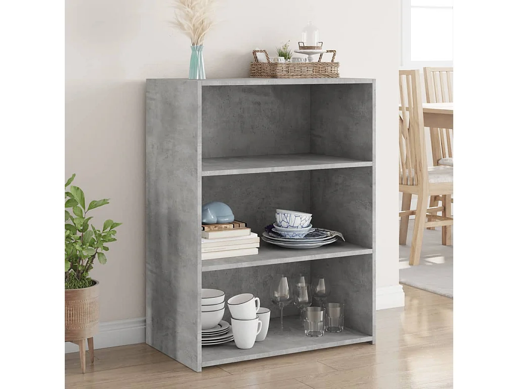 Buffet gris béton 70x41x93 cm bois d'ingénierie