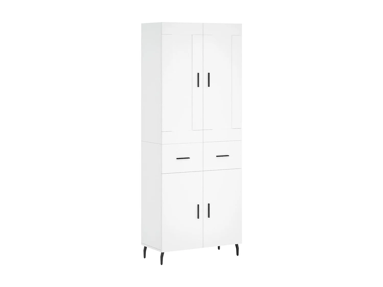 Credenza alta bianca 69,5x34x180 cm Legno ingegnerizzato