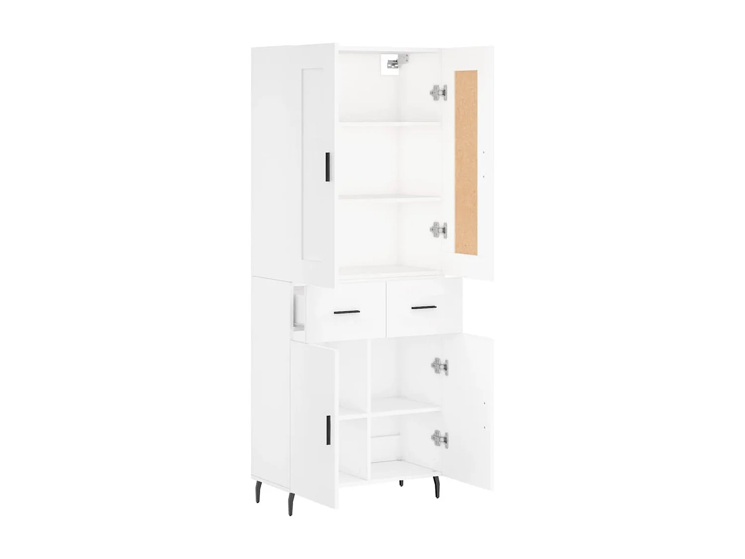 Credenza alta bianca 69,5x34x180 cm Legno ingegnerizzato