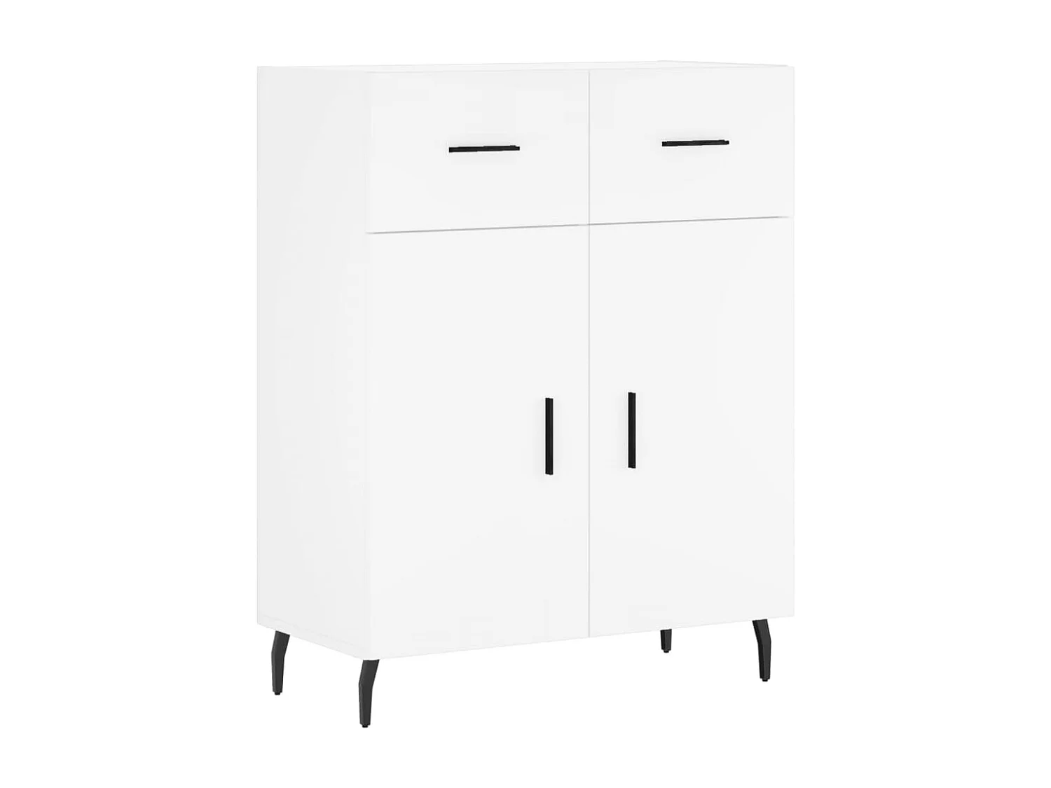 Credenza alta bianca 69,5x34x180 cm Legno ingegnerizzato