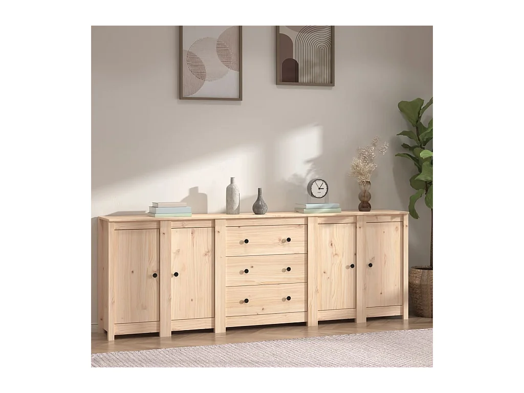 Credenza 230x35x80 cm Legno massello di pino