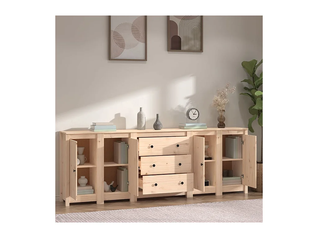 Credenza 230x35x80 cm Legno massello di pino