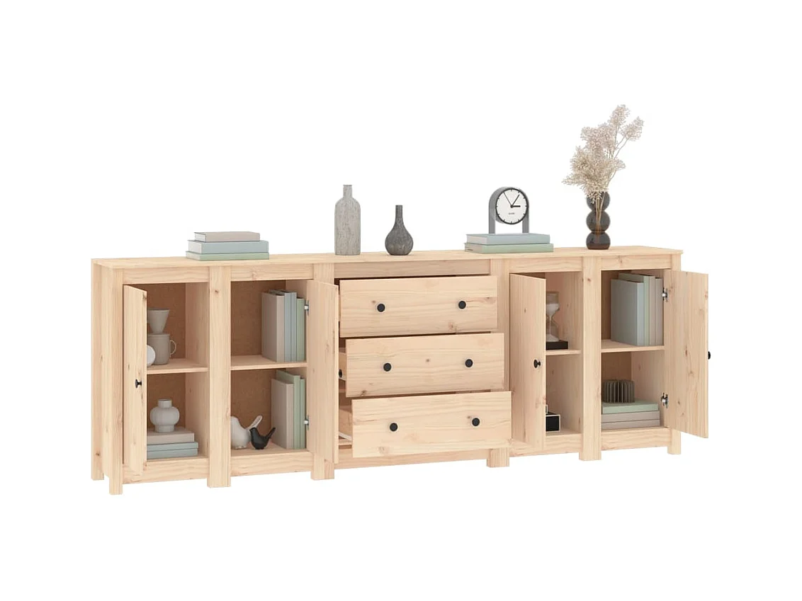 Credenza 230x35x80 cm Legno massello di pino
