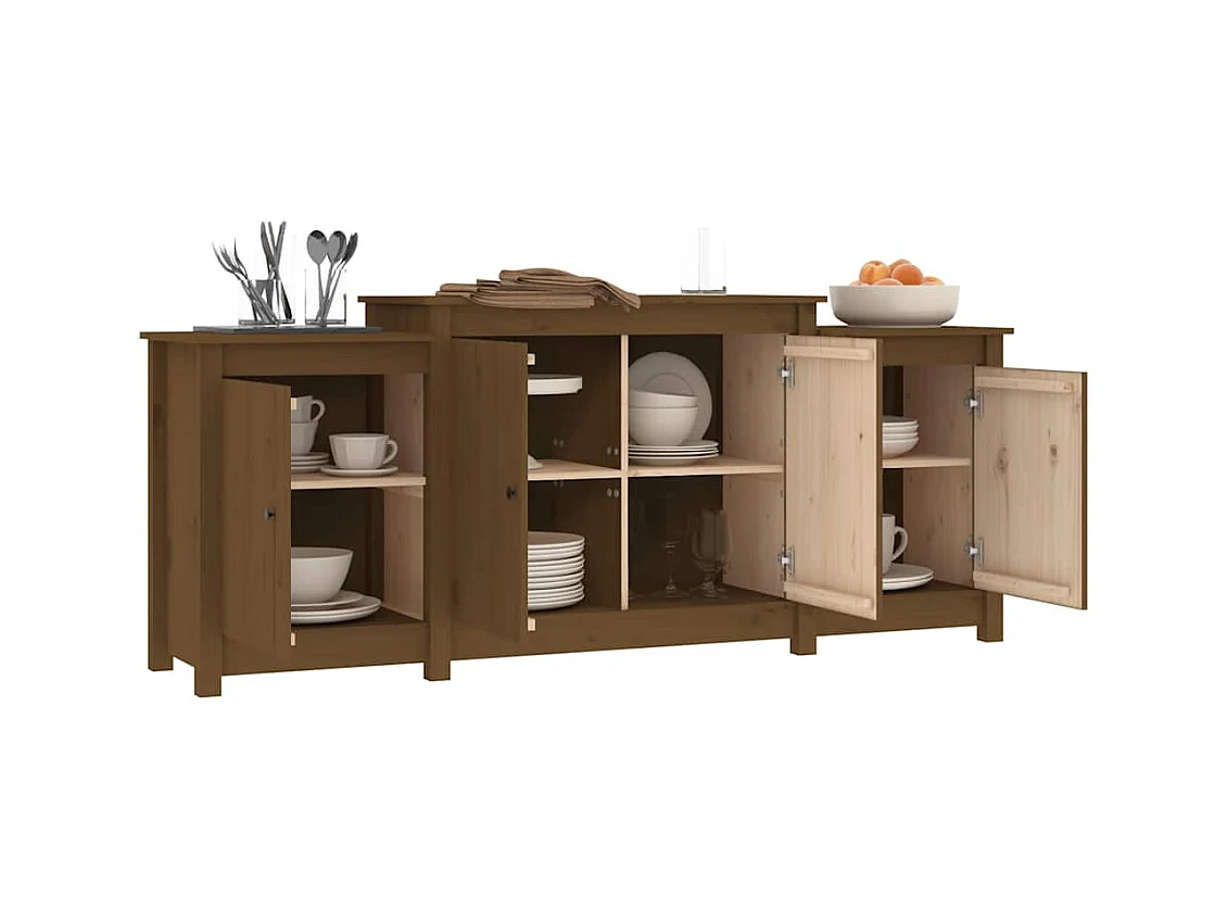 Buffet Marrone miele 164x37x68 cm Legno massello di pino