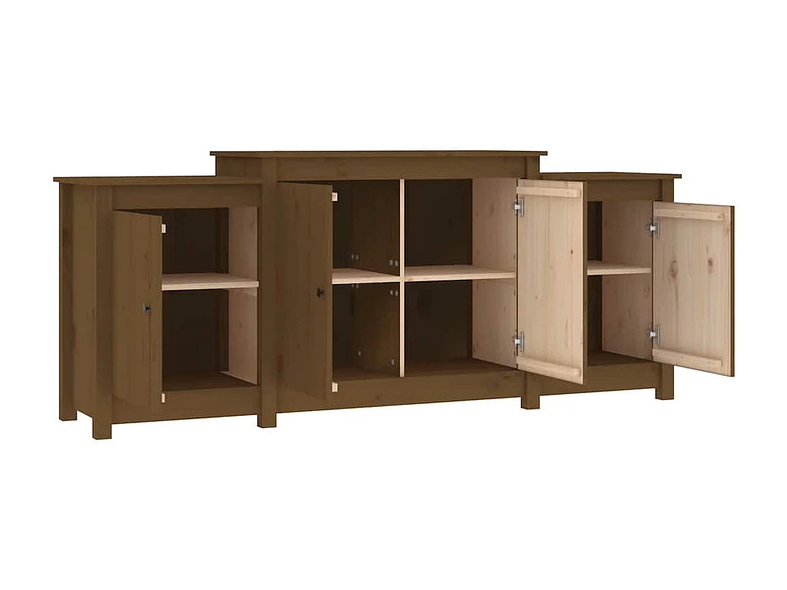 Buffet Marrone miele 164x37x68 cm Legno massello di pino