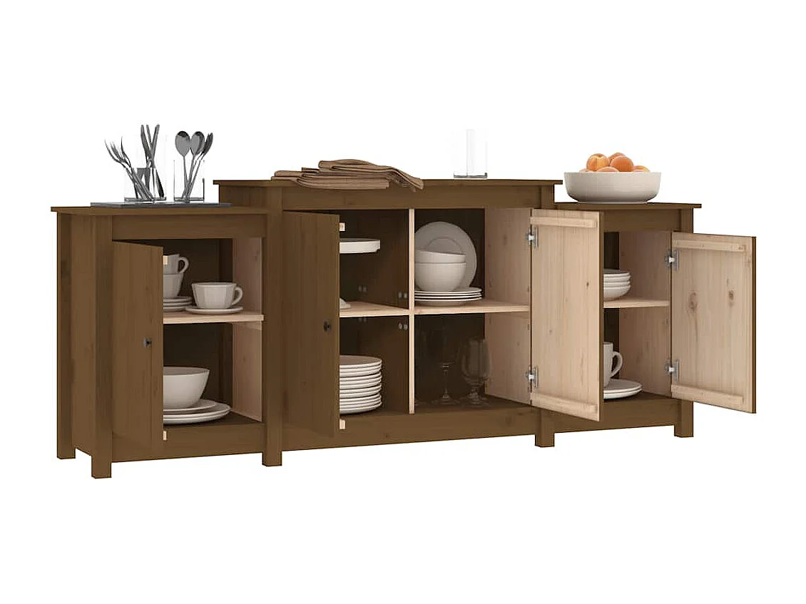 Buffet Marron miel 164x37x68 cm Bois massif de pin