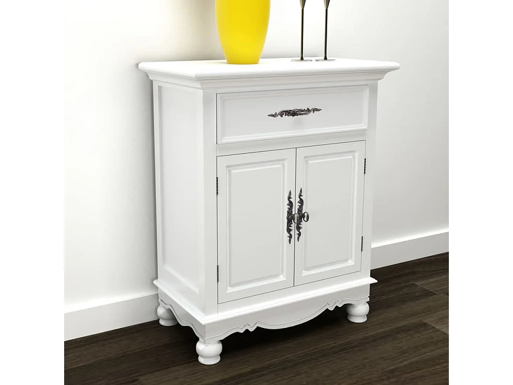 Palazzo Esclusivo Mobile Da Sposa Cinese Singapore Bianco - Design Ming, 2 Ante E 1 Cassetto, Comodino In Legno E MDF