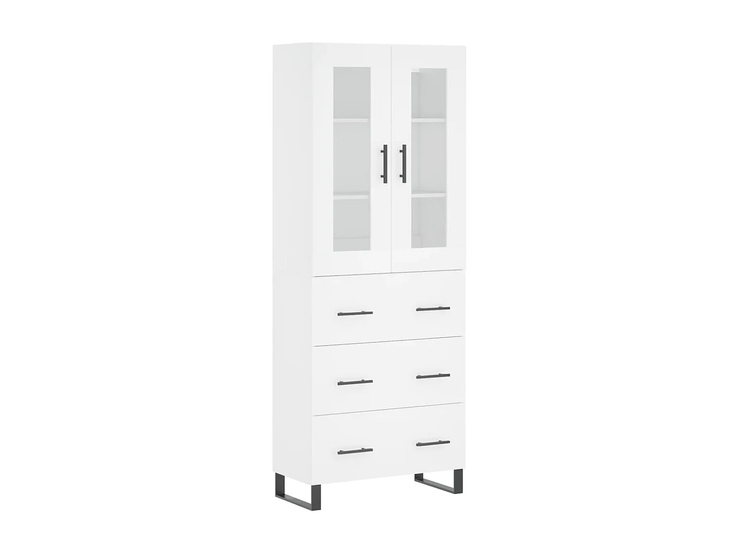 Buffet haut Blanc 69,5x34x180 cm Bois d'ingénierie