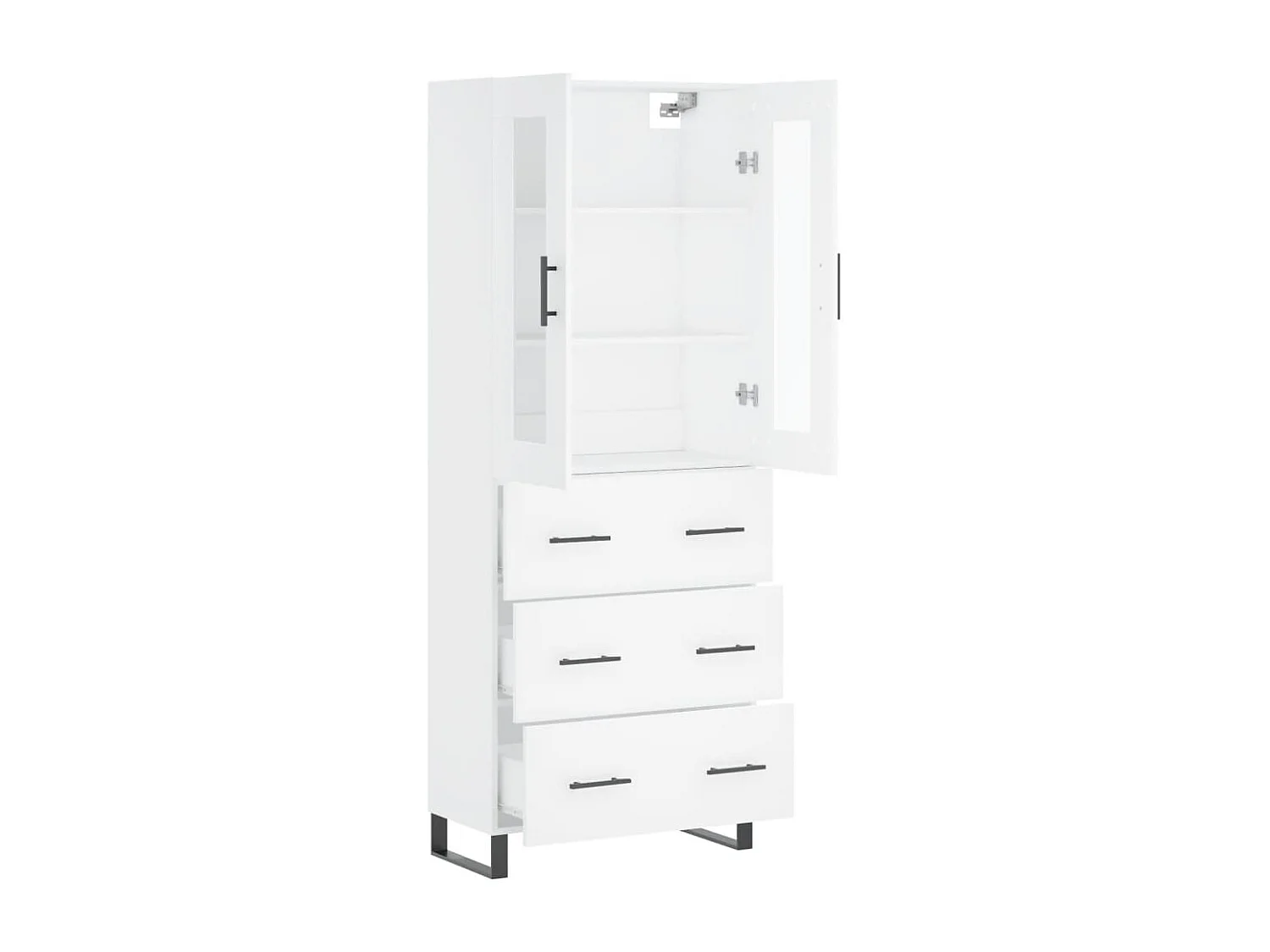 Buffet haut Blanc 69,5x34x180 cm Bois d'ingénierie