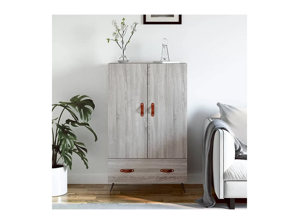 Buffet haut sonoma gris 69,5x31x115 cm bois d'ingénierie