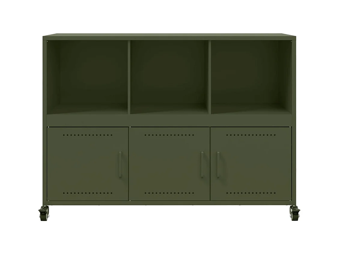 Olivgrünes Sideboard 100,5x39x72 cm Stahl