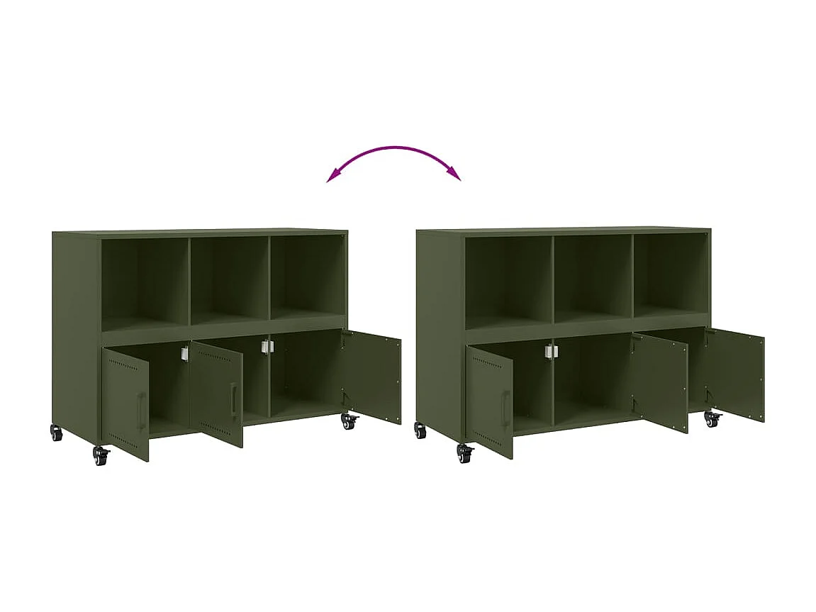 Olivgrünes Sideboard 100,5x39x72 cm Stahl