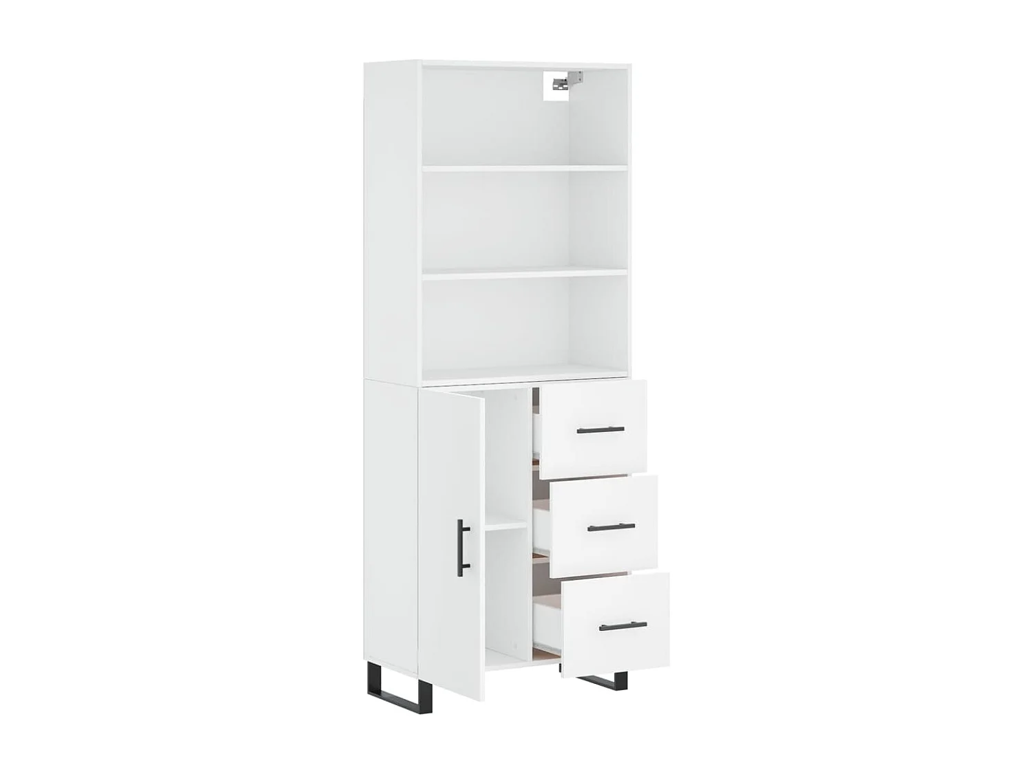 Buffet haut Blanc 69,5x34x180 cm Bois d'ingénierie