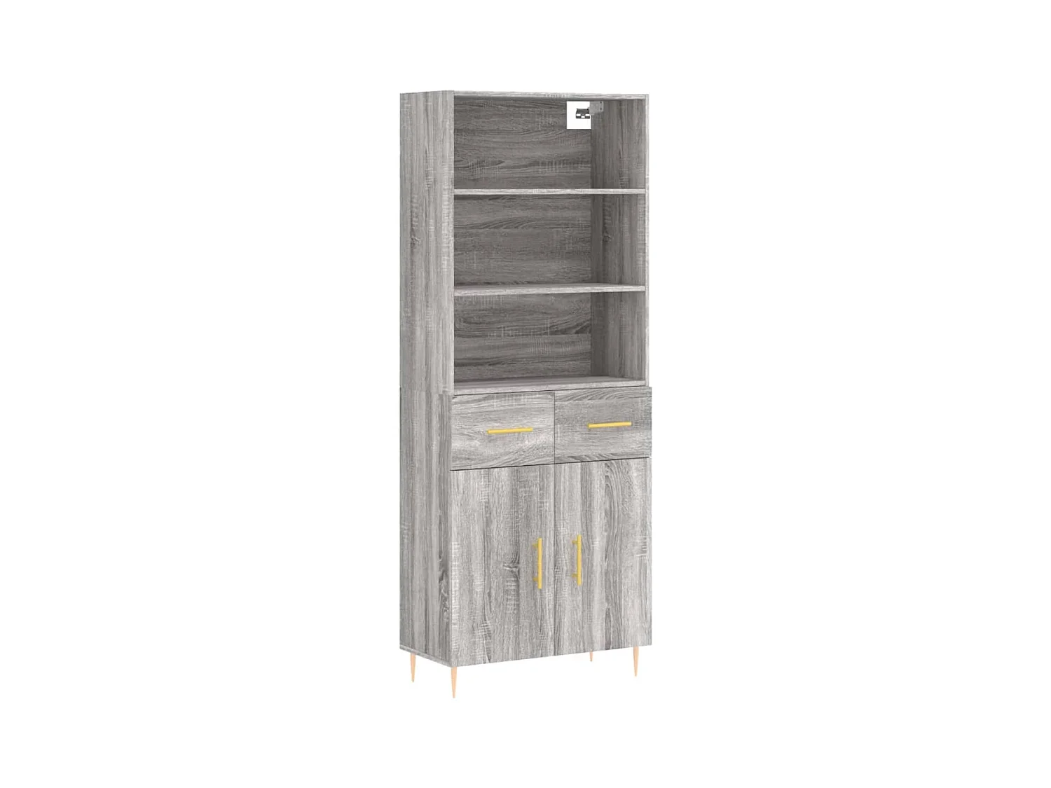 Sonoma hoog dressoir grijs 69,5x34x180 cm Technisch hout