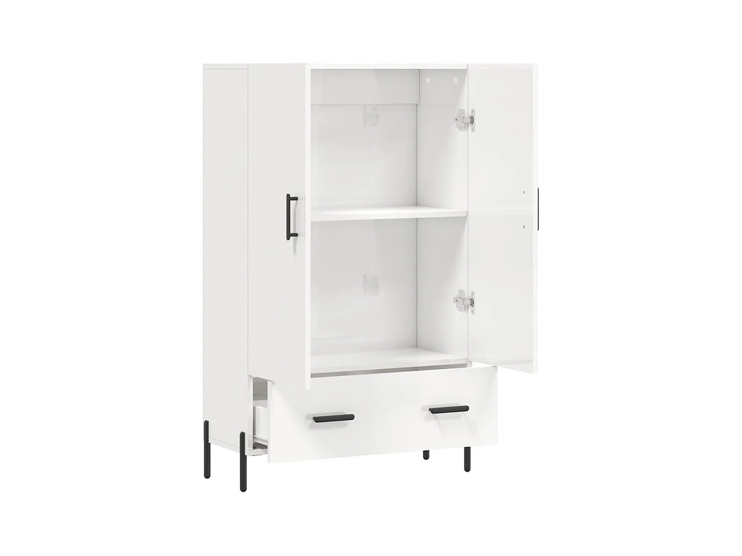 Hoogglans wit dressoir 69,5x31x115 cm bewerkt hout