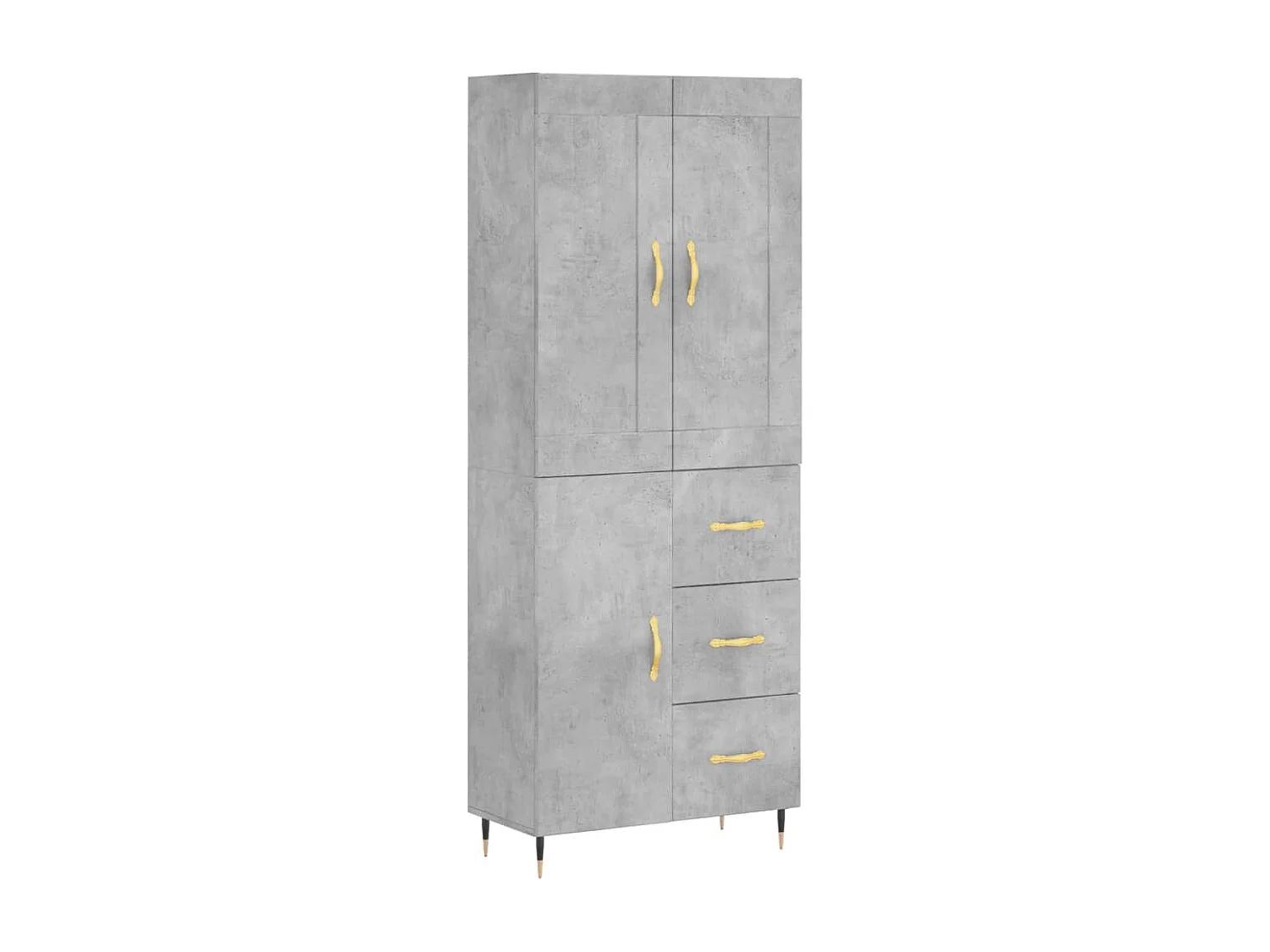 Buffet haut Gris béton 69,5x34x180 cm Bois d'ingénierie