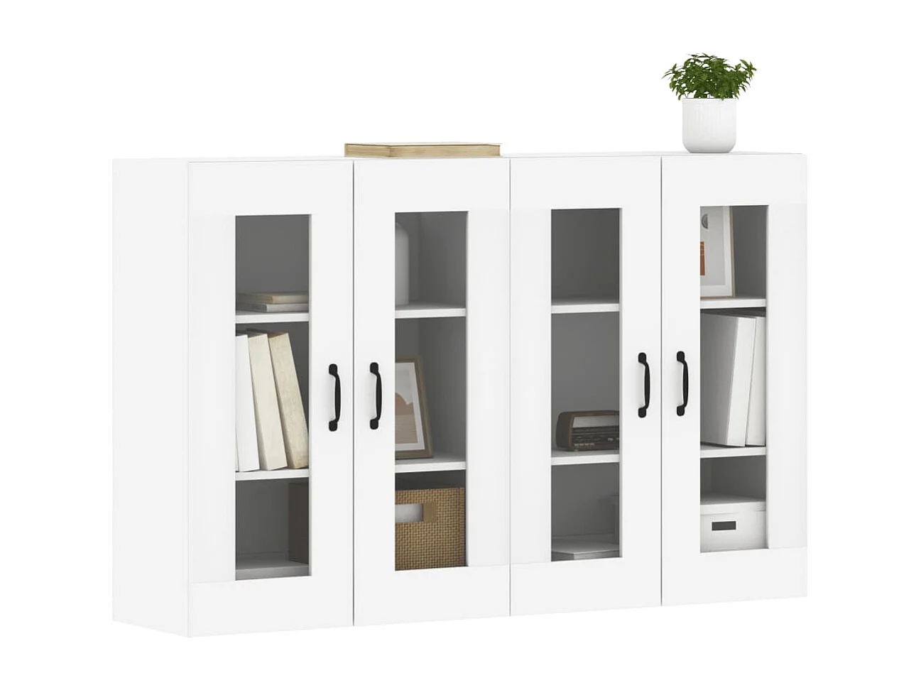 Pensili a 2 pezzi, legno ingegnerizzato bianco