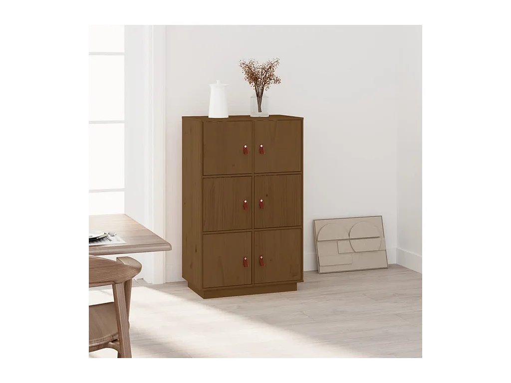Buffet haut Marron miel 67x40x108,5 cm Bois massif de pin