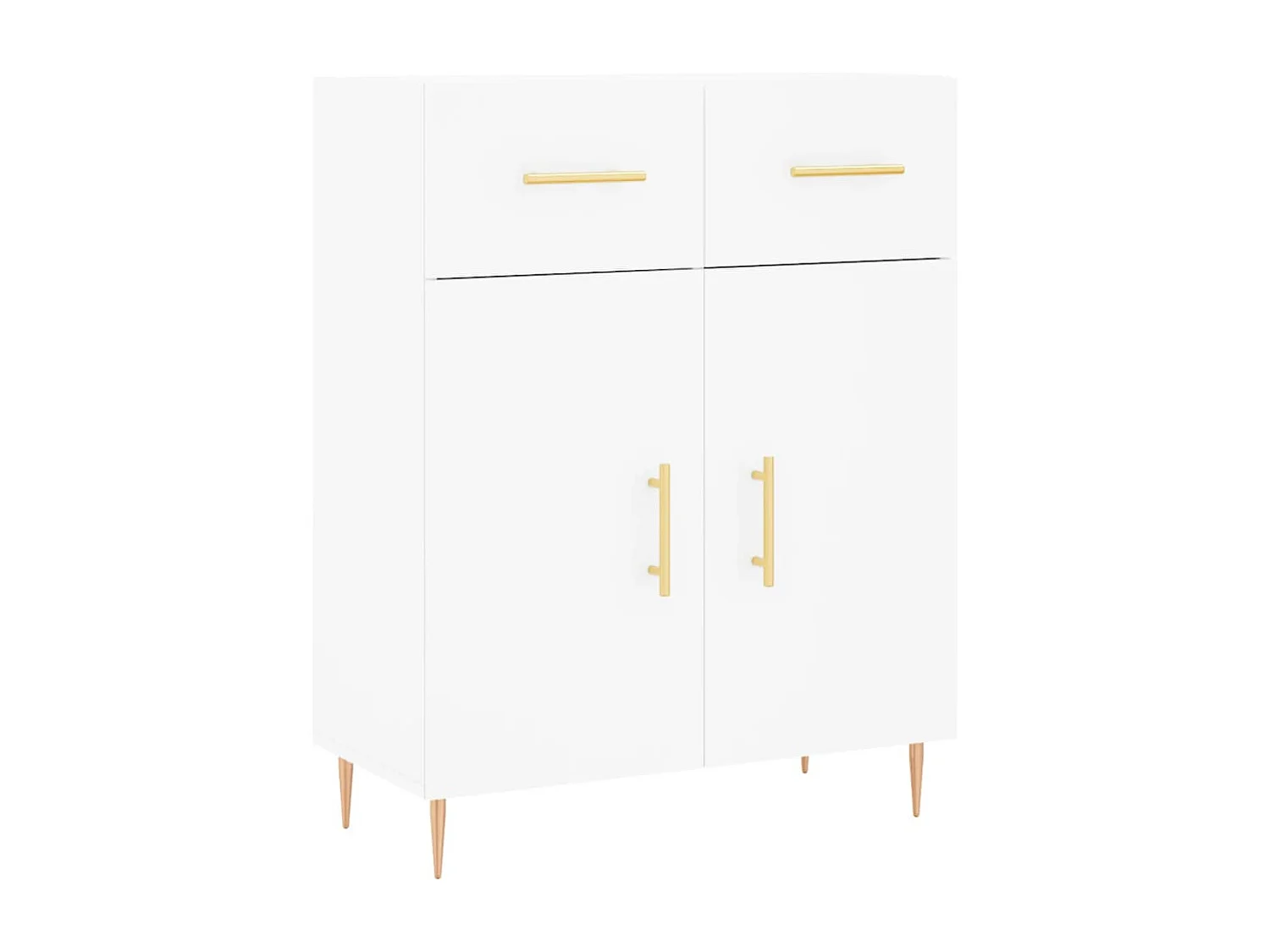 Wit hoog dressoir 69,5x34x180 cm Technisch hout