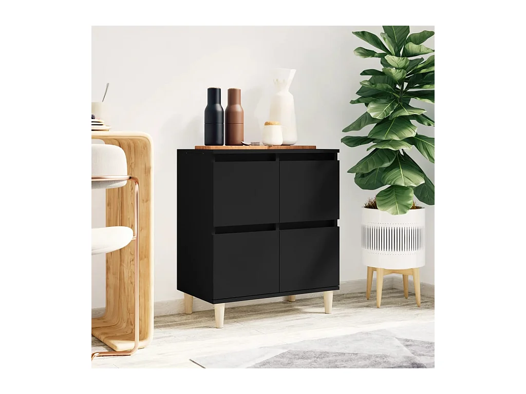 Credenza nera 60x35x70 cm in legno ingegnerizzato
