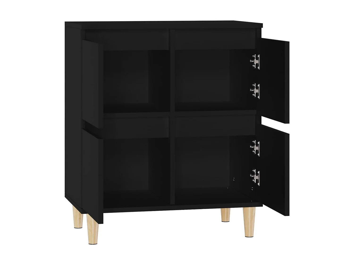 Credenza nera 60x35x70 cm in legno ingegnerizzato