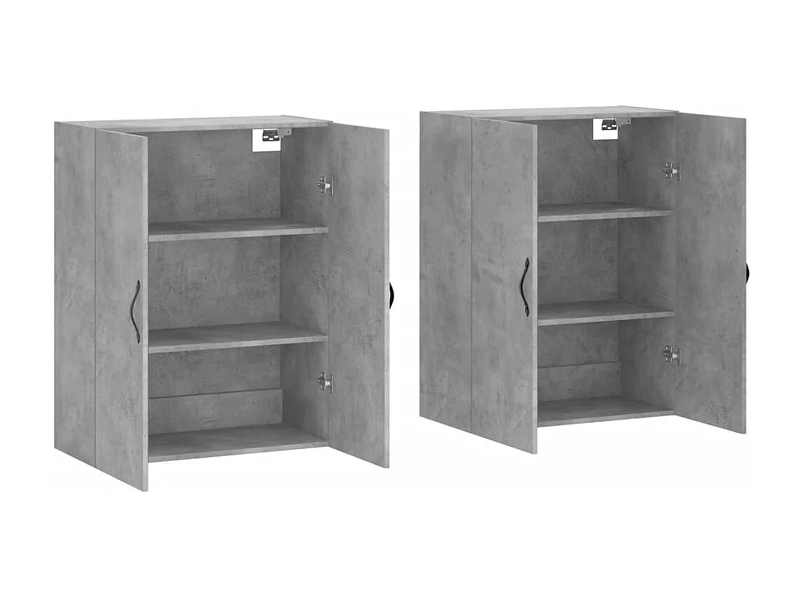 Pensili a 2 pezzi, grigio cemento, legno ingegnerizzato