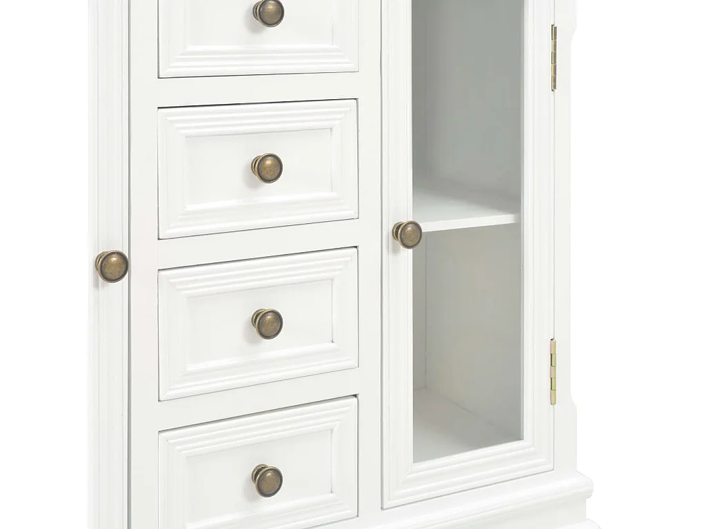 Weißes Sideboard 70x28x70 cm massives Kiefernholz