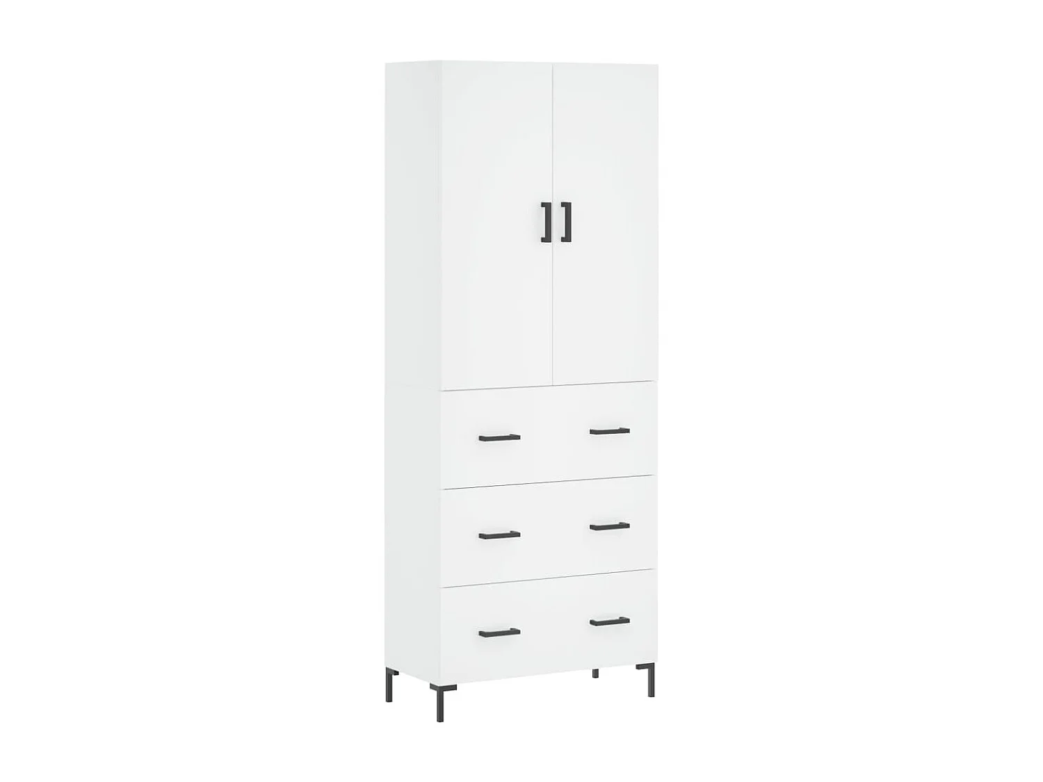 Credenza alta bianca 69,5x34x180 cm Legno ingegnerizzato