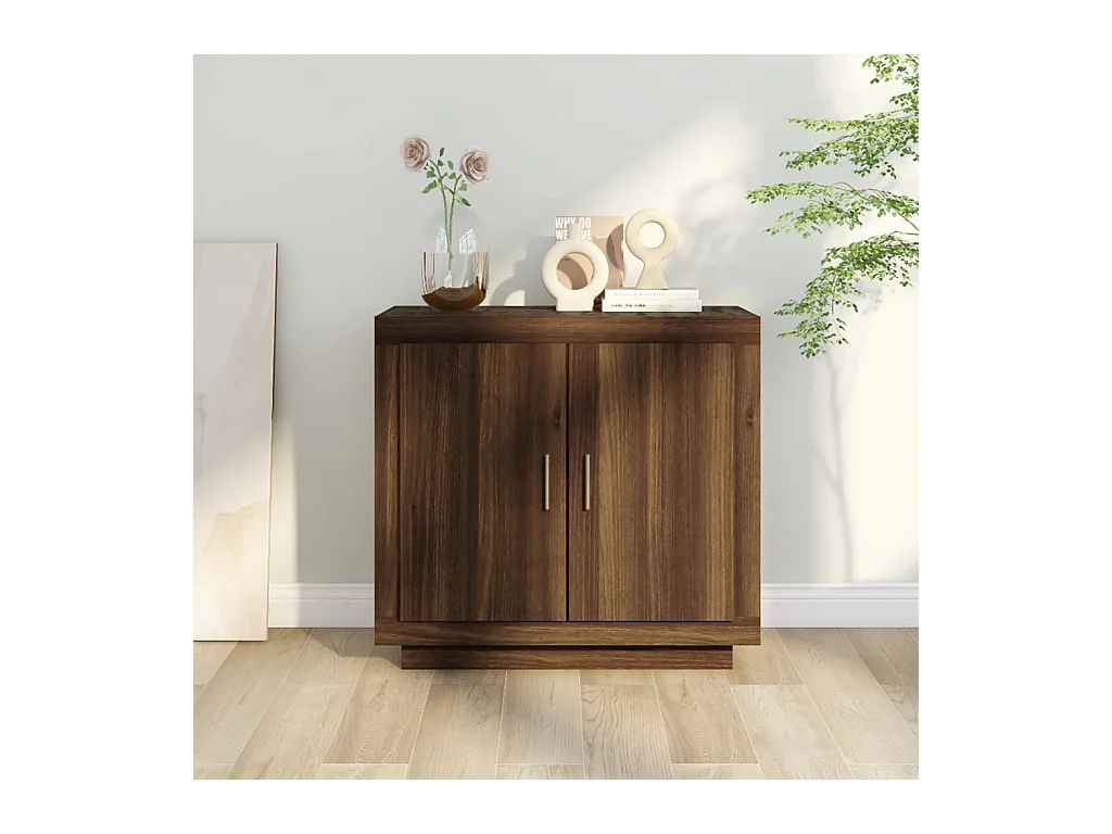 Buffet Chêne marron 80x40x75 cm Bois d'ingénierie