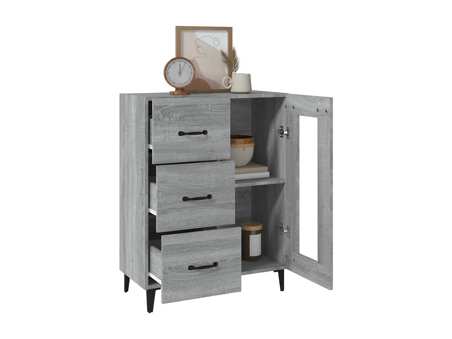 Buffet sonoma gris 69,5x34x90 cm bois d'ingénierie