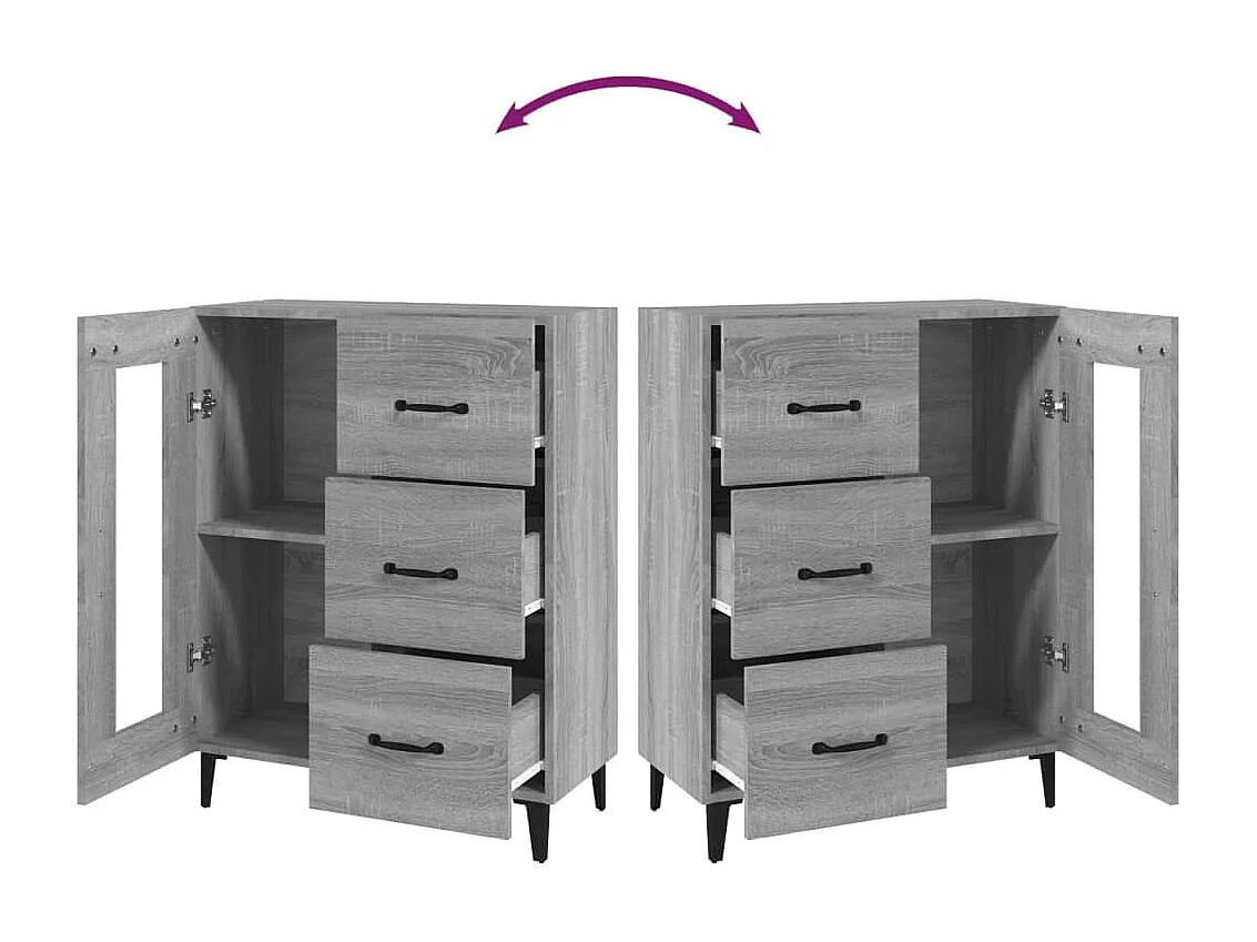 Buffet sonoma gris 69,5x34x90 cm bois d'ingénierie