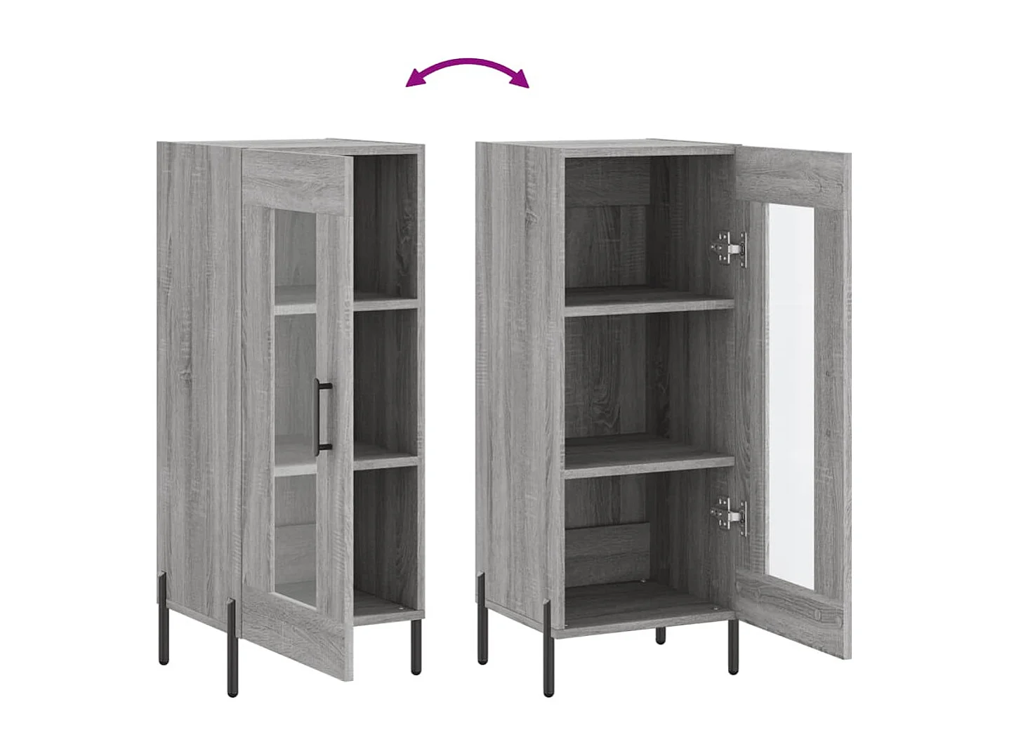 Sonoma dressoir grijs 34,5x34x90 cm Technisch hout