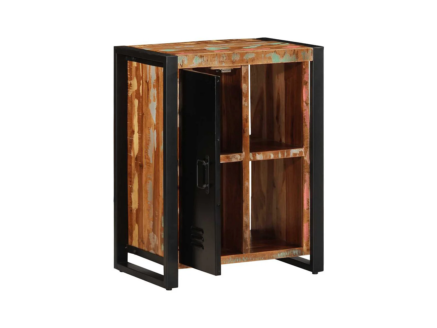 Veelkleurig dressoir 55x35x70 cm massief gerecycled hout