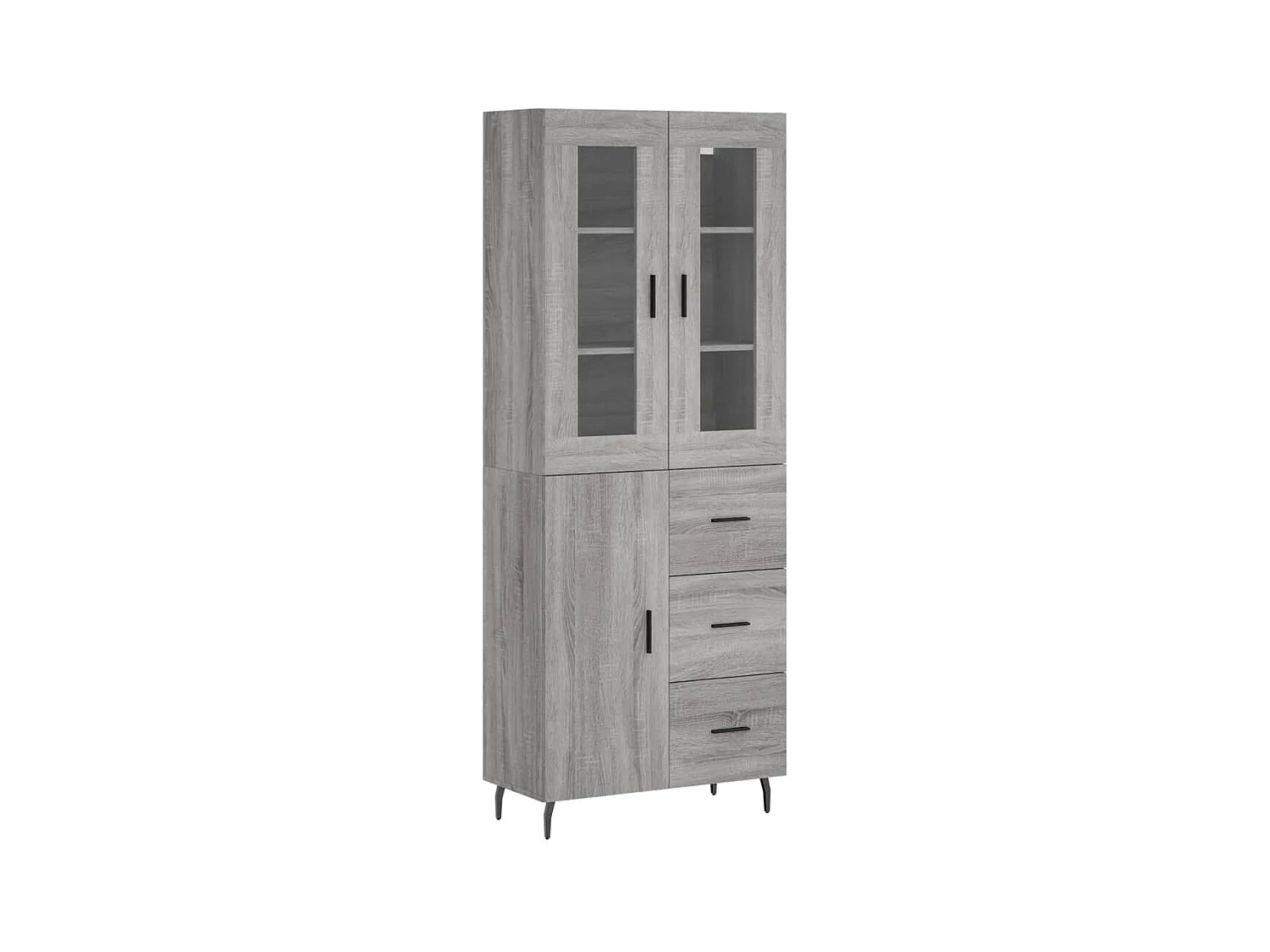Sonoma hoog dressoir grijs 69,5x34x180 cm Technisch hout