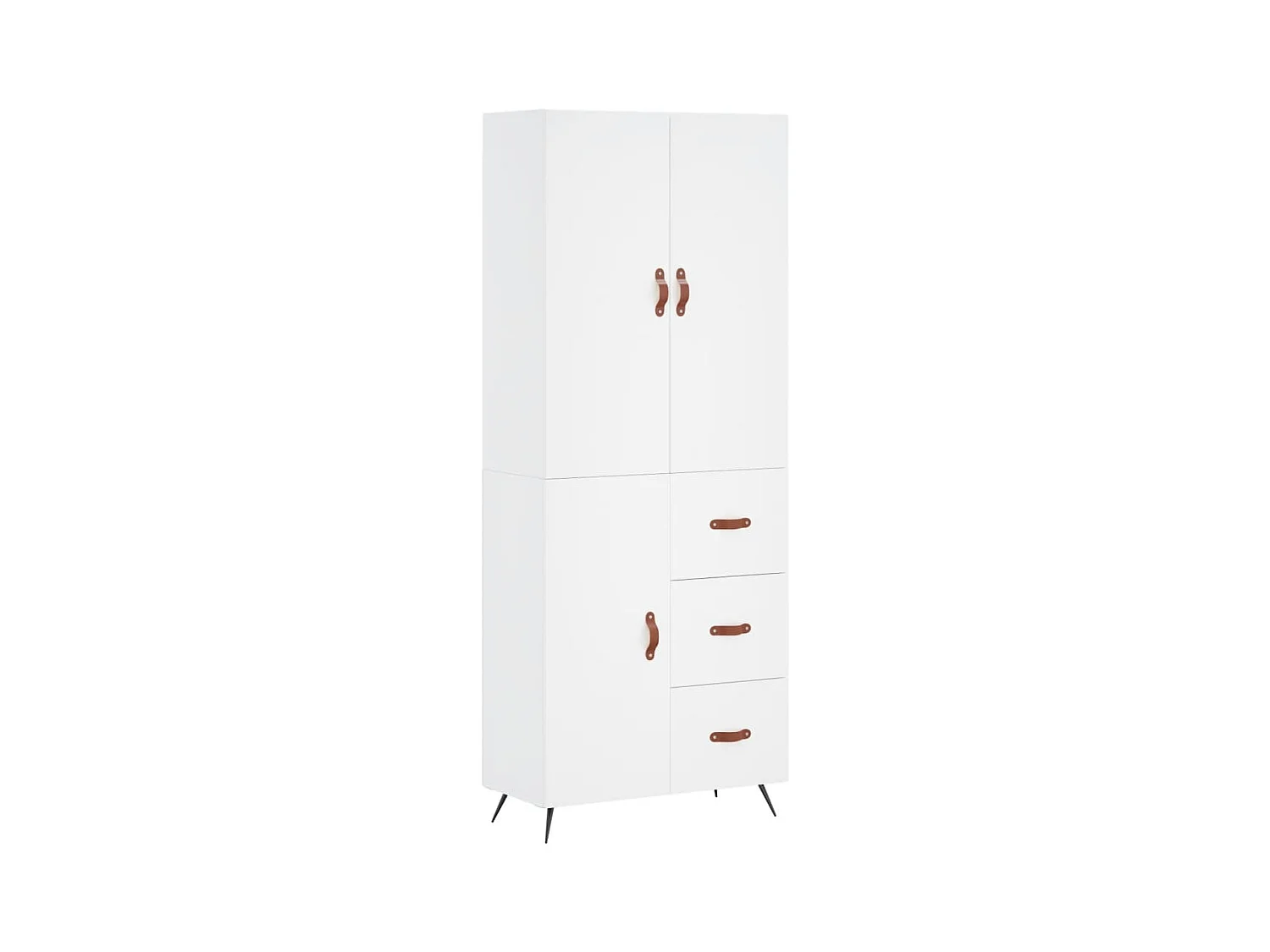 Wit hoog dressoir 69,5x34x180 cm Technisch hout